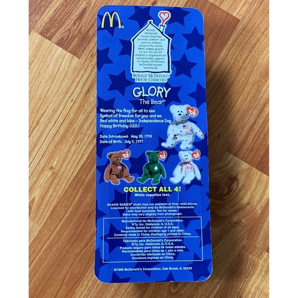 Ty Beanie Babies Glory the‎ Bear Introduced May 30, 1998 - Picture 2 of 2